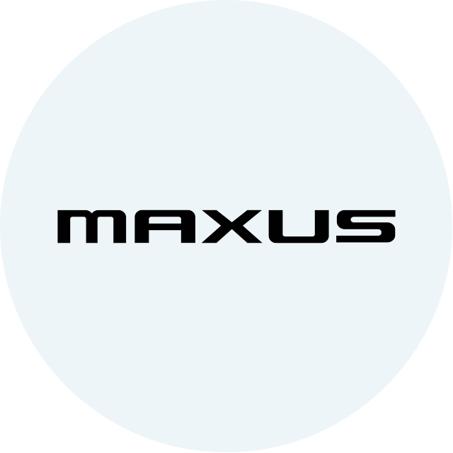 Maxus Logo I Blaa Cirkel